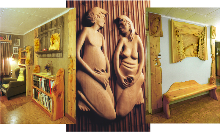 Puukaluste, puukalusteet, relief, kollaasi